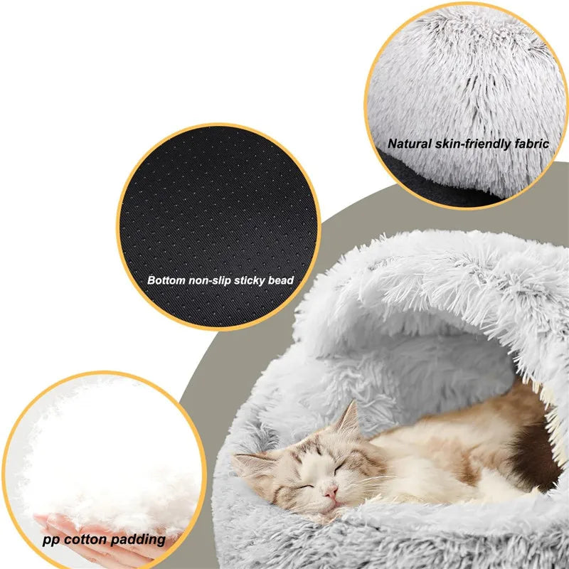 PawsNook™ Cosy Semi-Enclosed Pet Bed